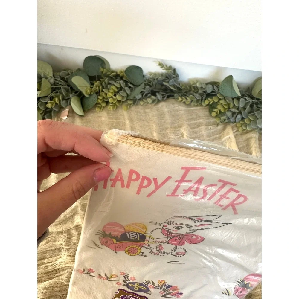 Vintage Easter paper table cloth Beach tableware 1970s‎ retro 54